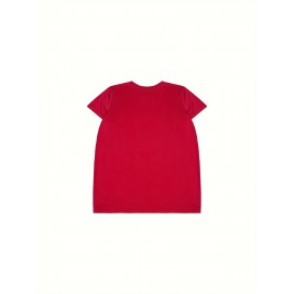 Dragon Print Crew Neck T-Shirt, Casual Short Sleeve Top For Spring & Summer, Women's Clothing