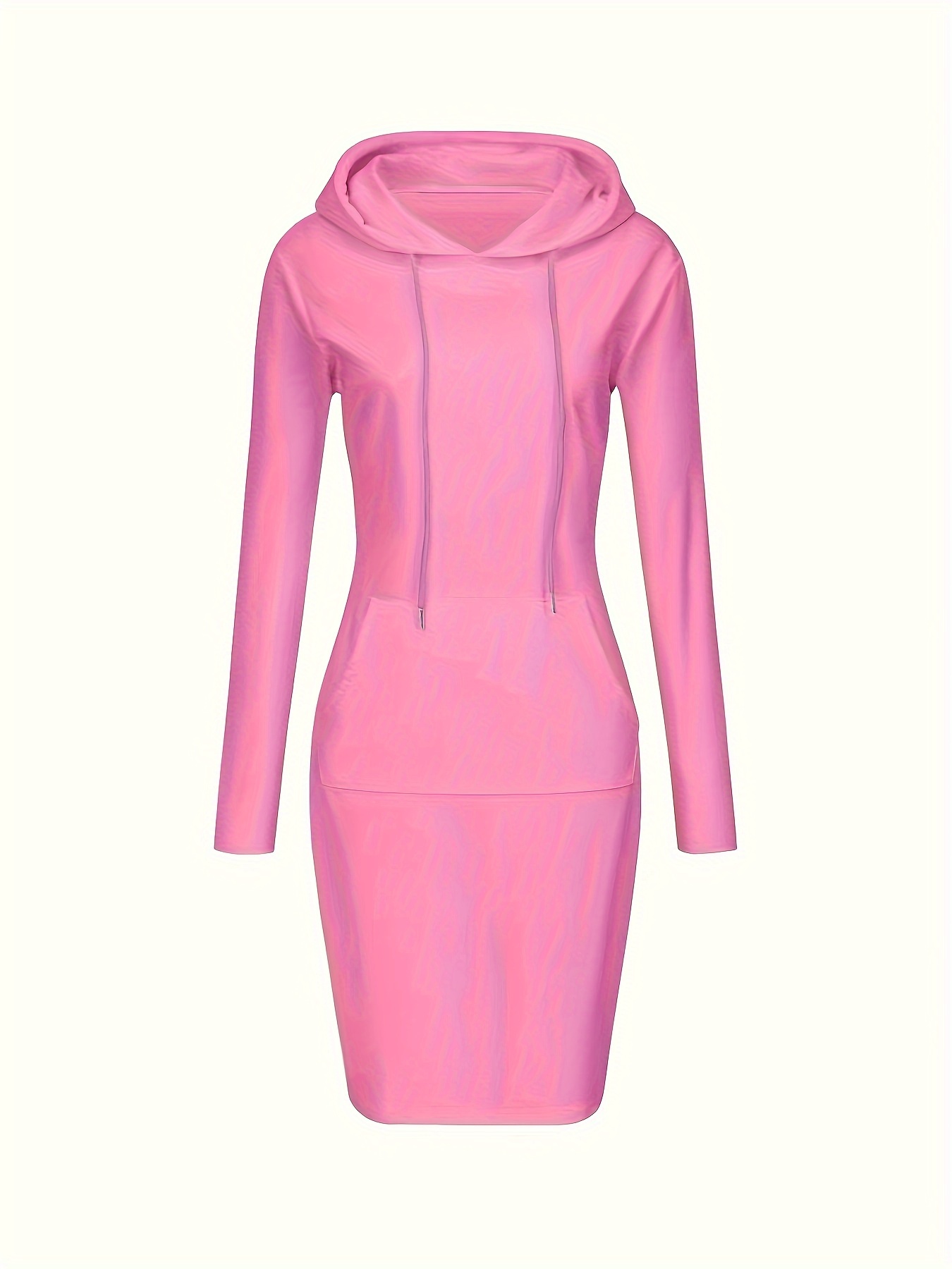 womens drawstring long sleeve pocket active dress solid color hooded casual sports dress womens activewear details 13