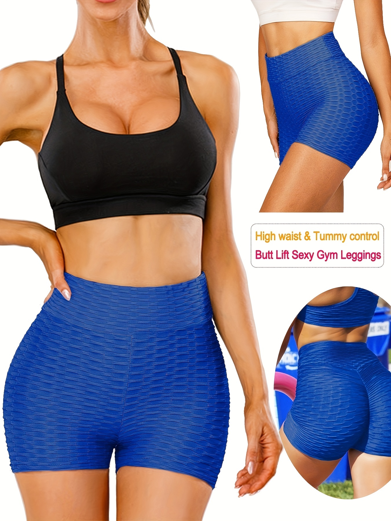 plain honeycomb sporty yoga short slim fit butt lifting high waist sports short womens activewear details 37